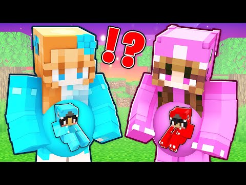 OMZ Baby Birthday vs ROXY Baby Birthday? GIRLS PREGNANT in Minecraft!(Crystal and Lily)