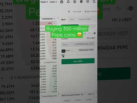 Buying $300,000,000 Pepe coins that already made 1000% gain 🤩📈🛸🚀 #pepe #pepecoin #crypto #trade