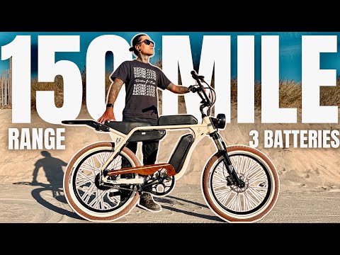 WORLDS FIRST 3 Battery LONGEST Range Moped Style Electric Bike Company Model J REVIEW!